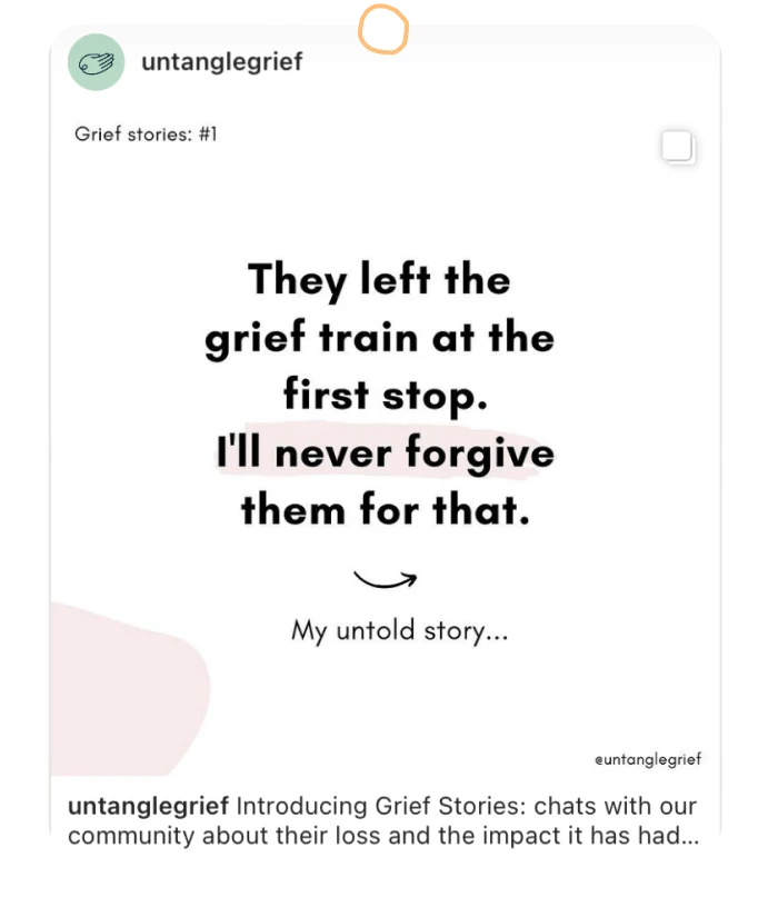 Untangle Grief instagram post